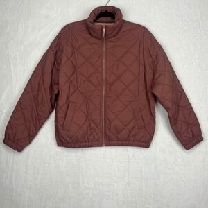 Vuori Echo Insulated Bomber Jacket Womens Terracotta Quilted Puffer sz M/L *Read
